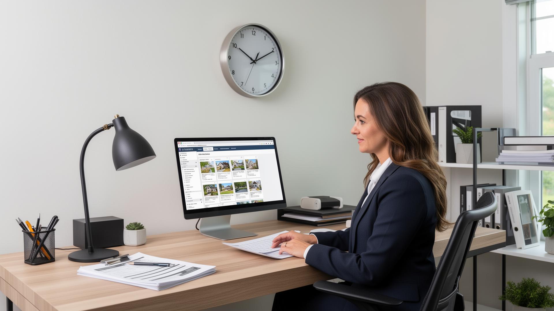 Listing agent efficiently managing multiple properties with automation