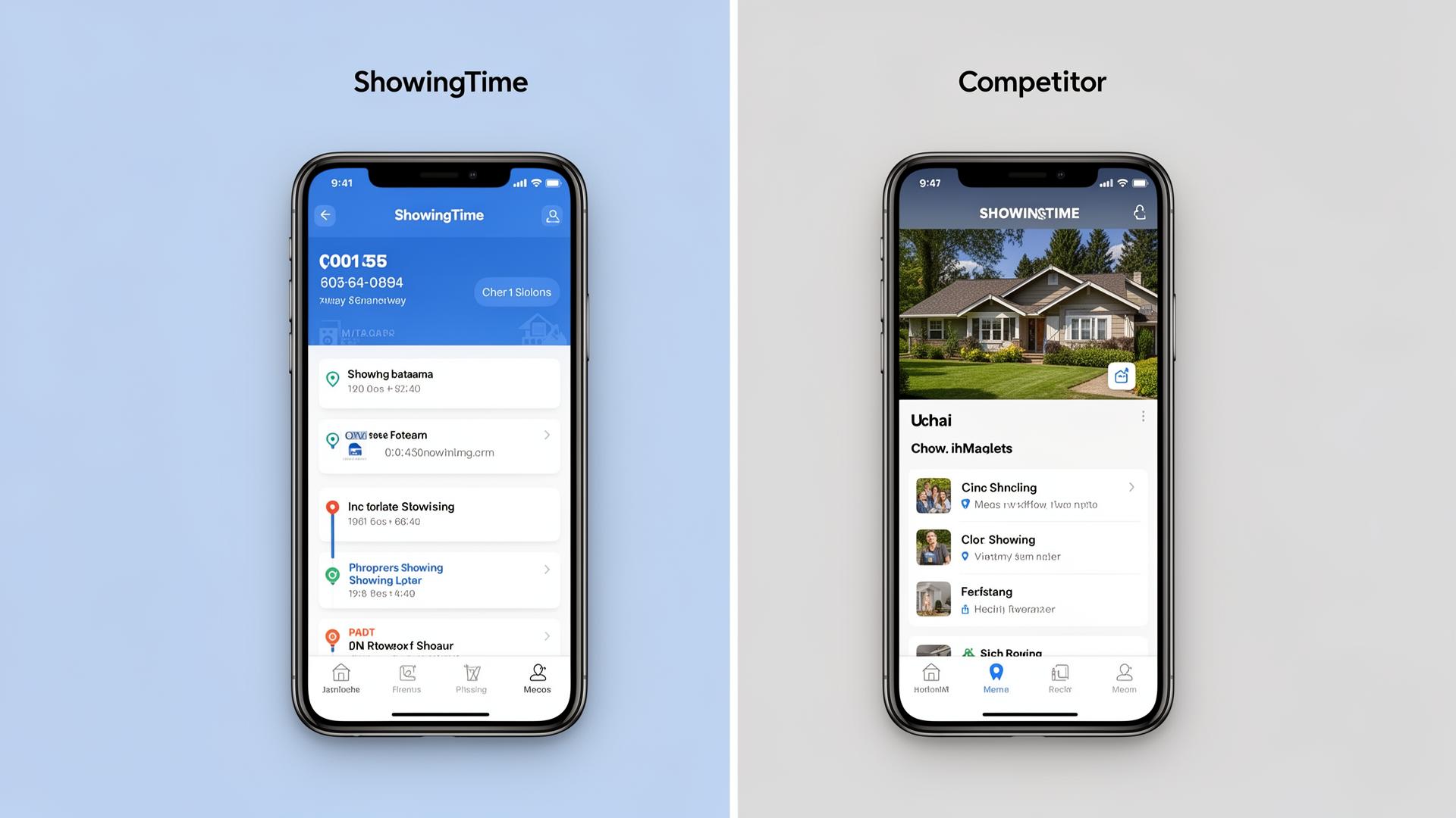 Listing agent comparing ShowingTime alternatives on a laptop