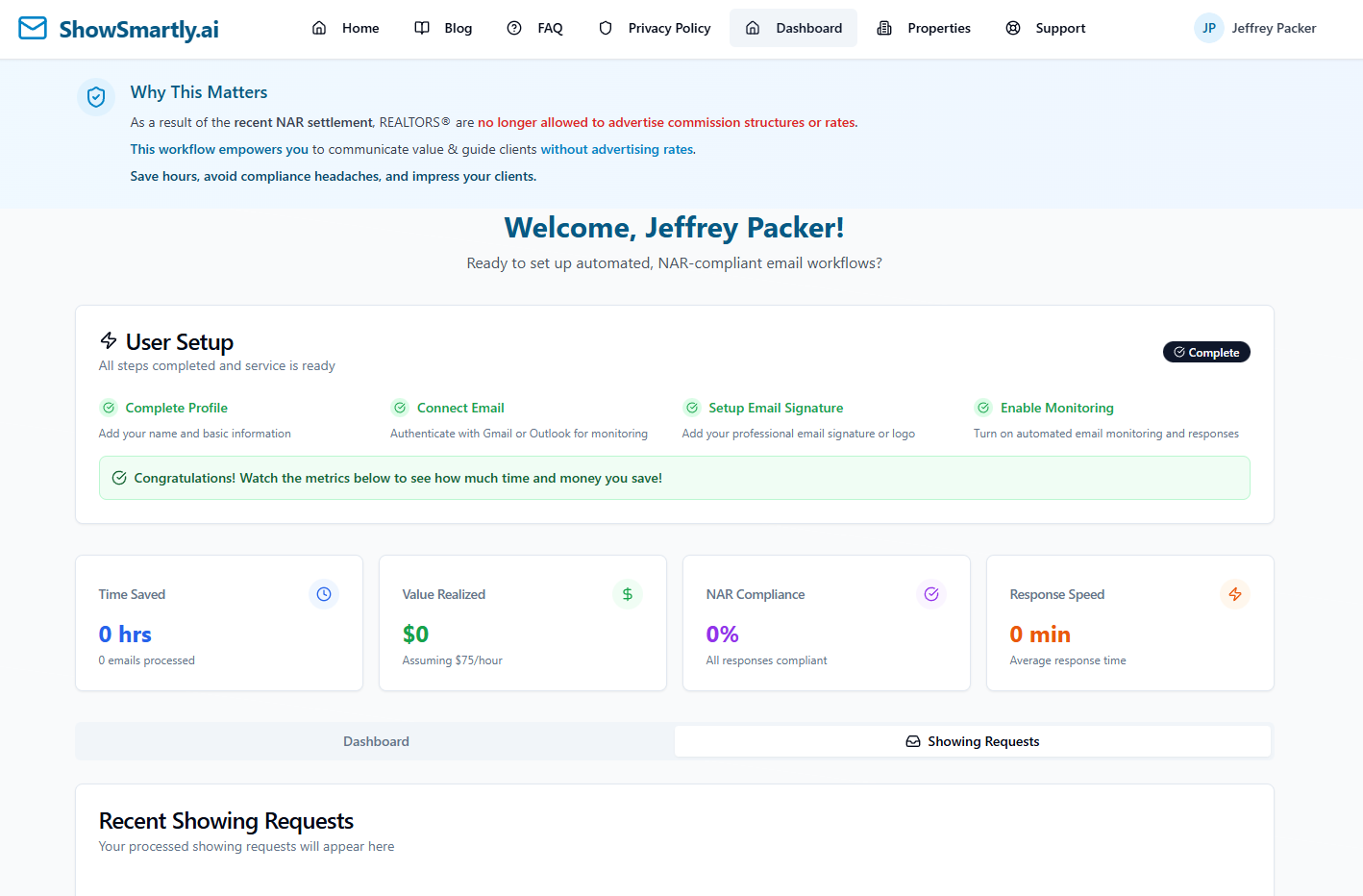 ShowSmartly Dashboard overview